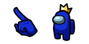 Among Us Blue Character in Crown cursor