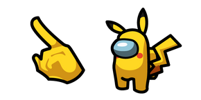 Among Us Yellow Character in Pikachu Outfit cursor