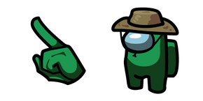 Among Us Fortegreen Character in Safari Hat Curseur