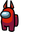 Among Us Red Character Devils Horns Pointer