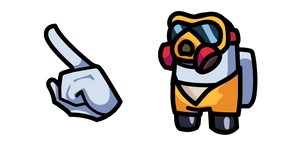 Among Us White Character in MIRA Hazmat Outfit Cursor