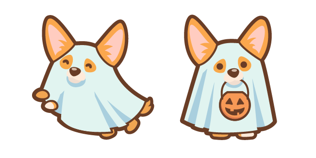 Cute Dog in Ghost Costume Cursor
