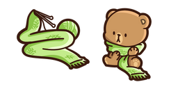 Cute Mocha Bear and Scarf Cursor