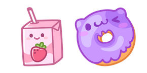 Cute Strawberry Milk and Donut Cursor