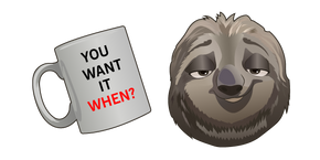 Zootopia Flash Slothmore and Coffee Mug cursor