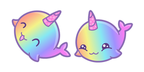 Kawaii Rainbow Whale Unicorn Cursor