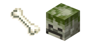 Minecraft Mossy Skeleton and Bone Curseur