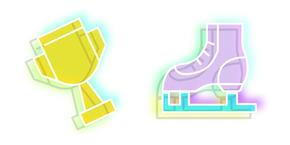 Neon Goblet and Ice Skates Cursor
