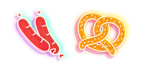 Neon Sausages and Pretzel  Cursor