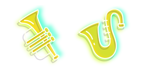 Neon Saxophone and Trumpet cursor