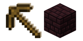 Minecraft Wooden Pickaxe and Nether Bricks cursor