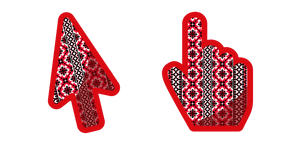 Red and Black Embroidery Cursor