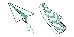 VSCO Girl Paper Plane and Sneaker Cursor
