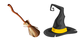 Witch Broom and Hat cursor